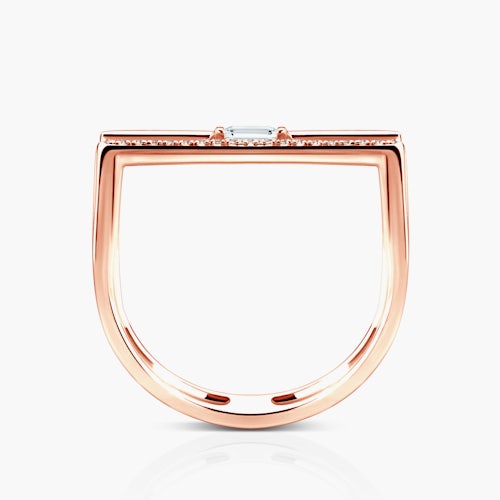 Pierścionek SAVICKI: różowe złoto, diamenty